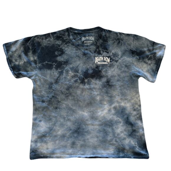 Death Row Records Size Large Blue Tie-Dye T-Shirt with Electric Chair Graphic - Picture 3 of 5
